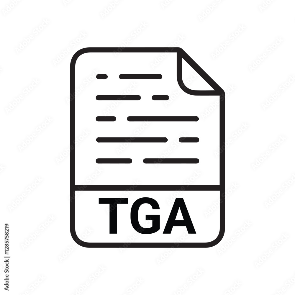 TGA icon, TGA outline vector icon. Thin line black TGA icon, flat vector simple element illustration from editable big data concept isolated on white background TGA icon, TGA outline vector icon. Thin line black TGA icon, flat vector simple element illustration from editable big data concept isolated on white background