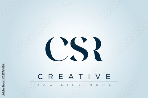 CSR abstract letter logo design. This logo is designed by three abstract letters. 