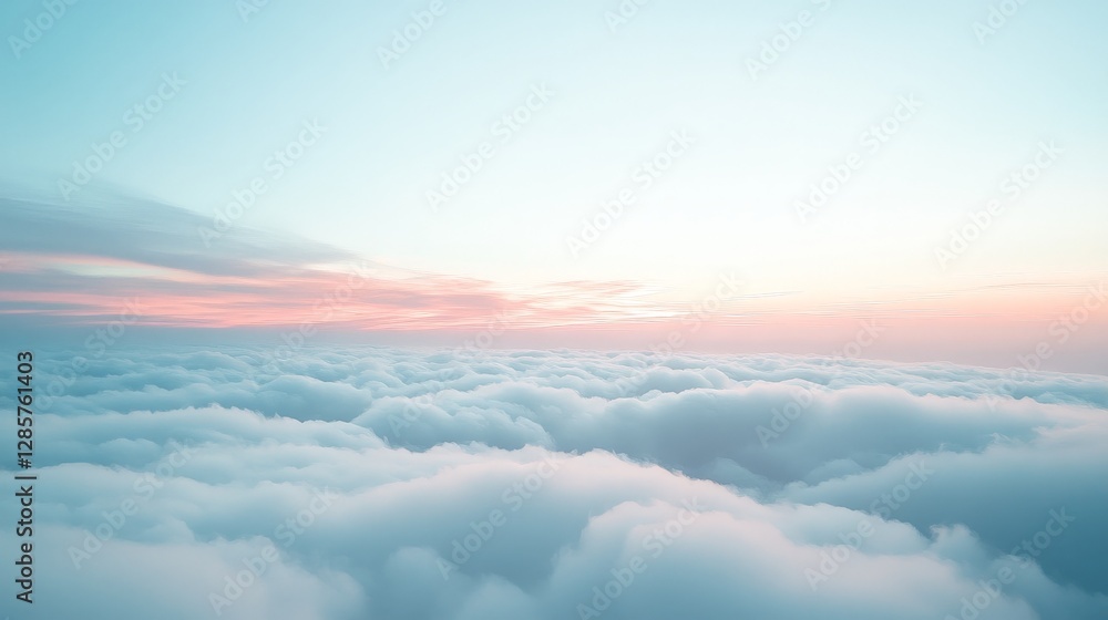 Obraz premium Serene cloudscape at sunrise with pastel colors