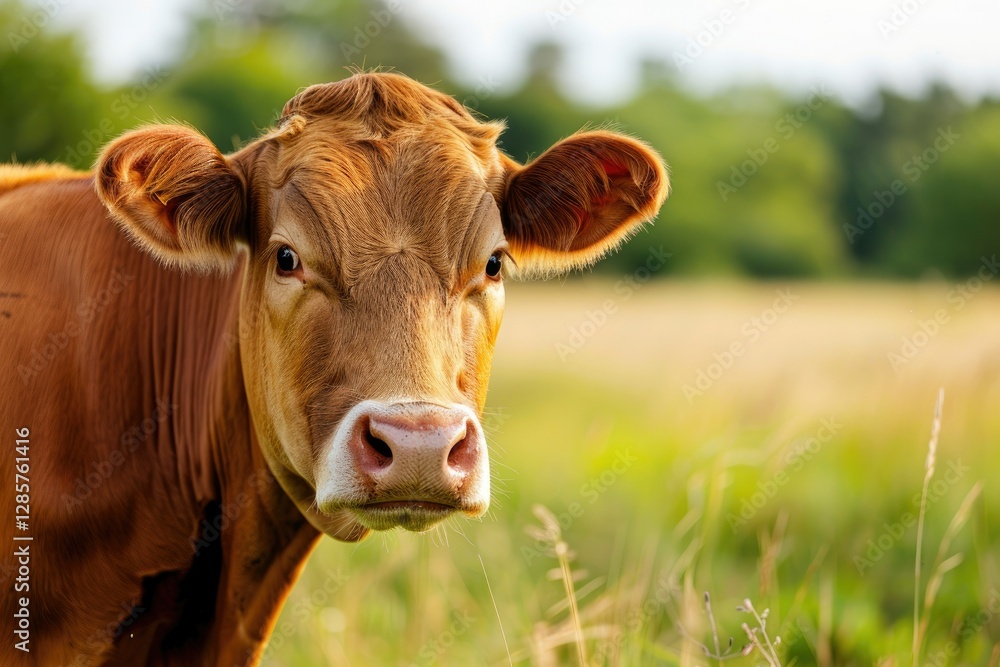 Flawless Image of Closeup Shot of Brown Cow on a Field Flawless Image of Closeup Shot of Brown Cow on a Field