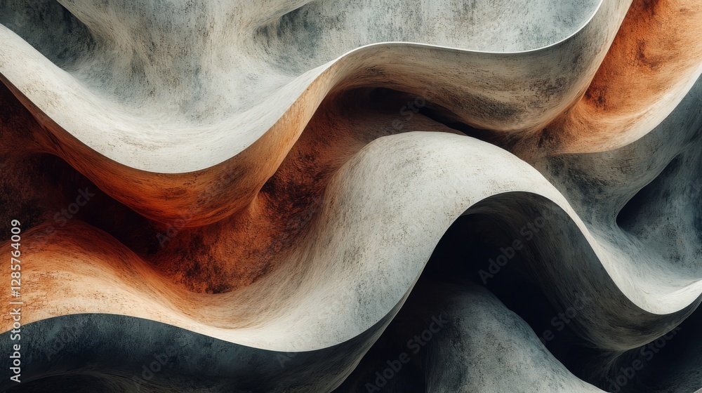 Obraz premium Abstract organic forms create a wave like pattern with colors