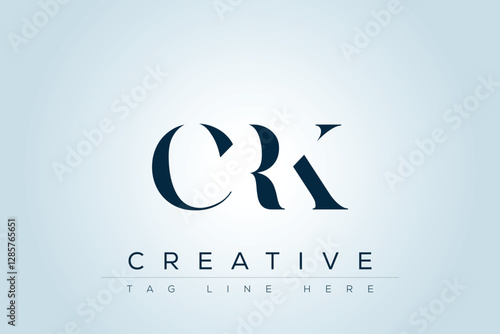 CRK abstract letter logo design. This logo is designed by three abstract letters.  photo