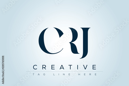 CRJ abstract letter logo design. This logo is designed by three abstract letters. 