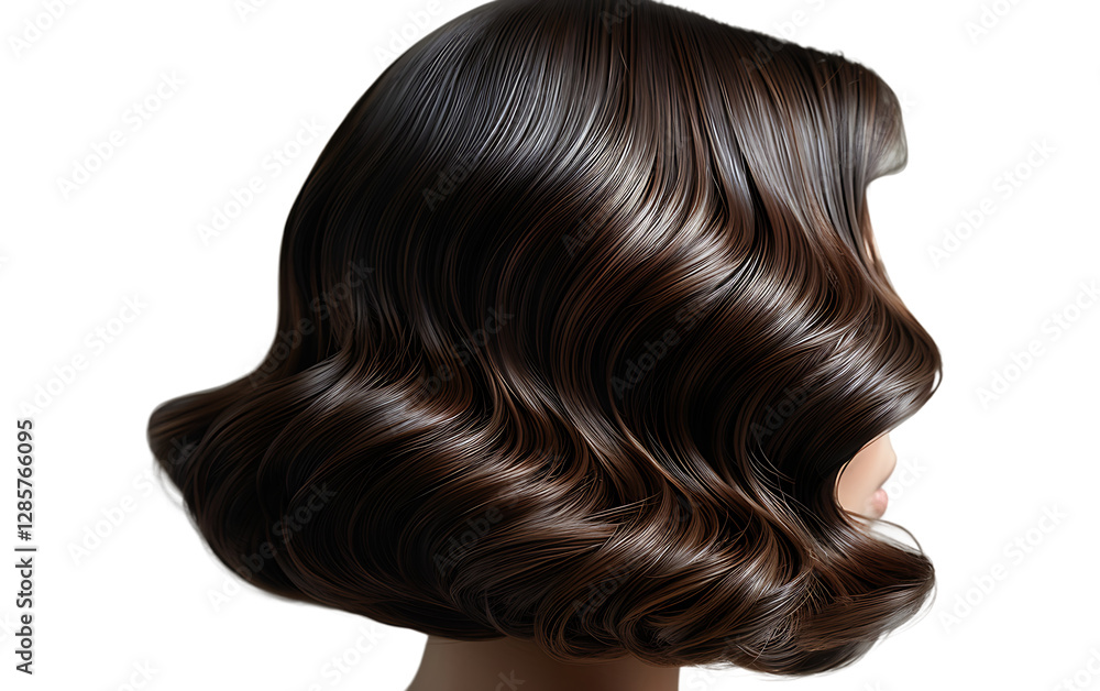 Fototapeta premium Luxurious Brown Wavy Hair Style Beauty Salon Haircare Hairdressing Fashion