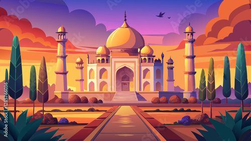 Taj Mahal in sunrise light, Agra, India