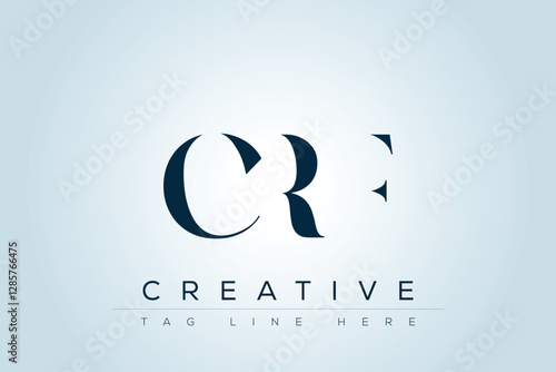 CRF abstract letter logo design. This logo is designed by three abstract letters. 