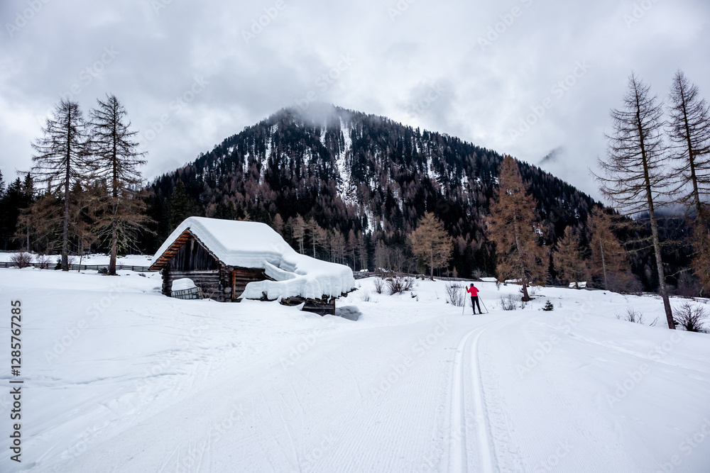 Eine Runde Langlaufen in der Südtirol-Arena von Antholz im wunderschönen Antholzer Tal - Südtirol - Italien