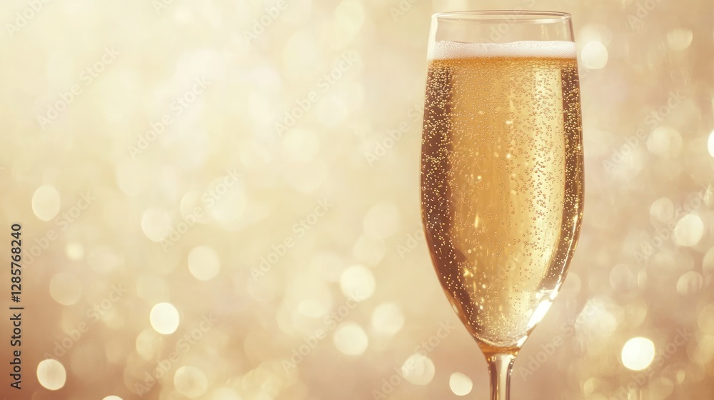 Celebratory Toast with Sparkling Champagne in Elegant Glass on Festive Occasion Celebratory Toast with Sparkling Champagne in Elegant Glass on Festive Occasion