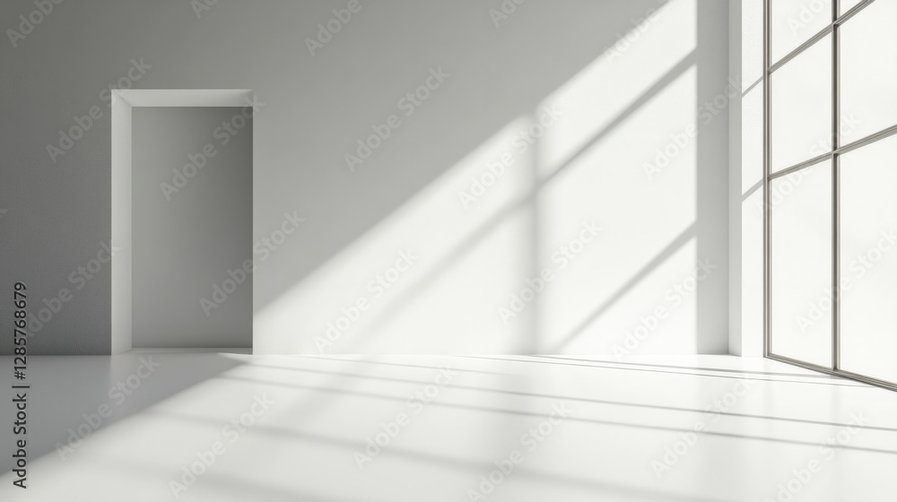 Fototapeta premium A blank white background with a soft gradient effect, creating a smooth, seamless space with a calming atmosphere