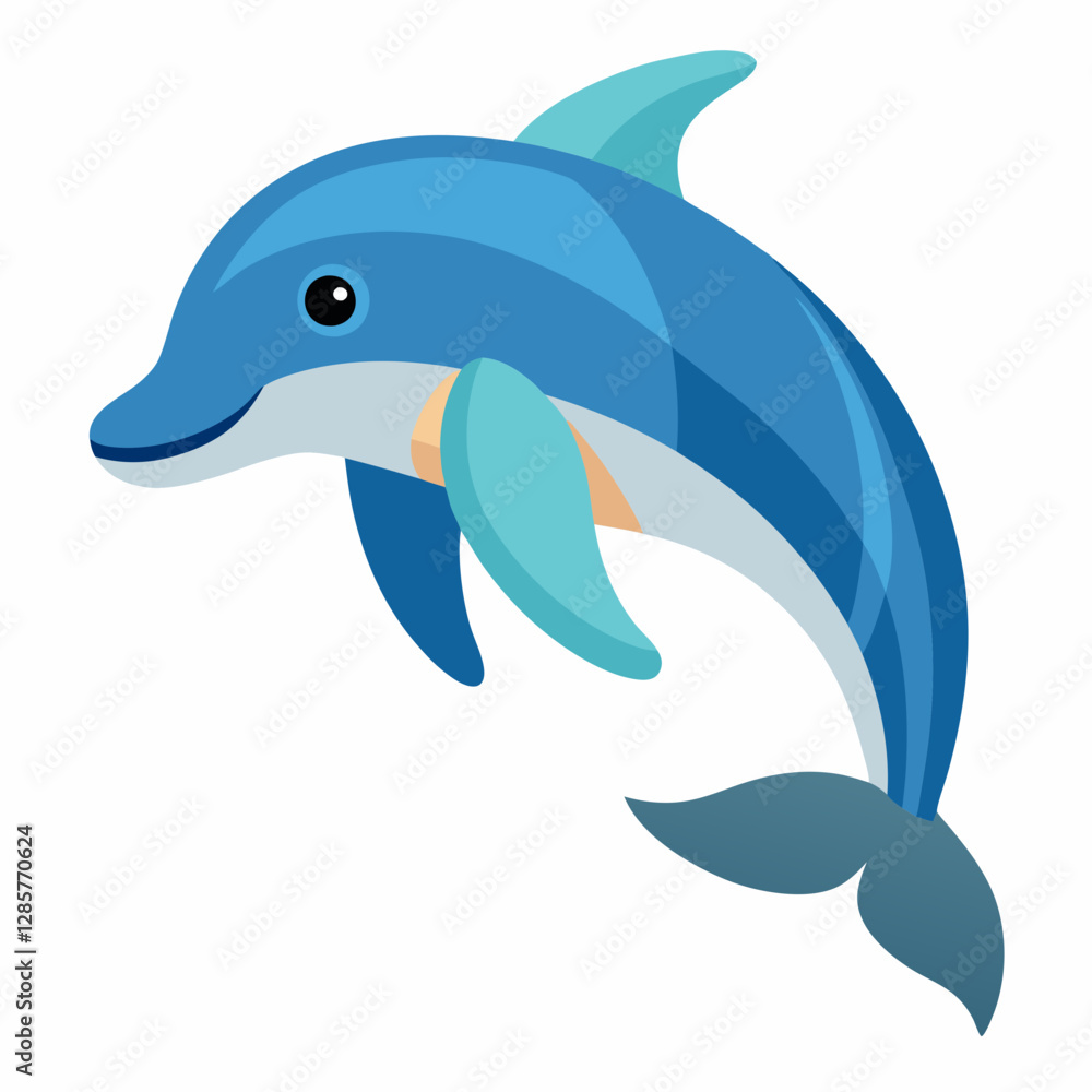 Minimalist Amazon River Dolphin Vector on White Background Minimalist Amazon River Dolphin Vector on White Background