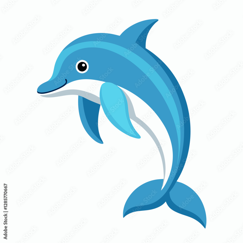 Minimalist Amazon River Dolphin Vector on White Background Minimalist Amazon River Dolphin Vector on White Background