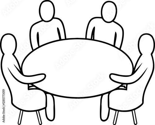 Market research , Group of people discussing around round table in meeting