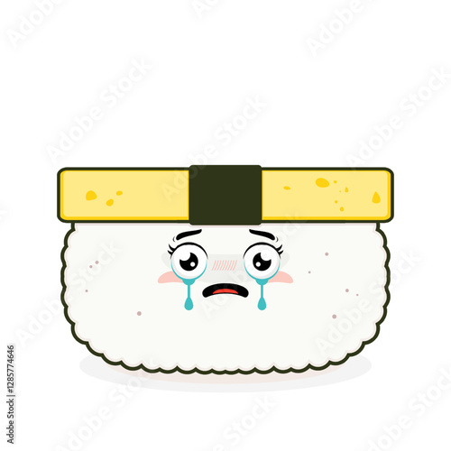 tamago sushi scared face cartoon cute