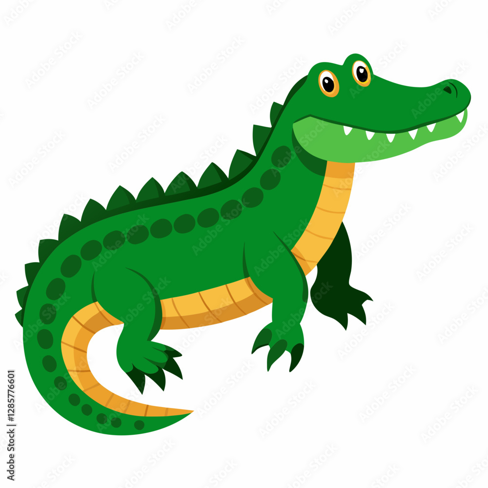 Minimalist American Alligator Vector on White Background Minimalist American Alligator Vector on White Background