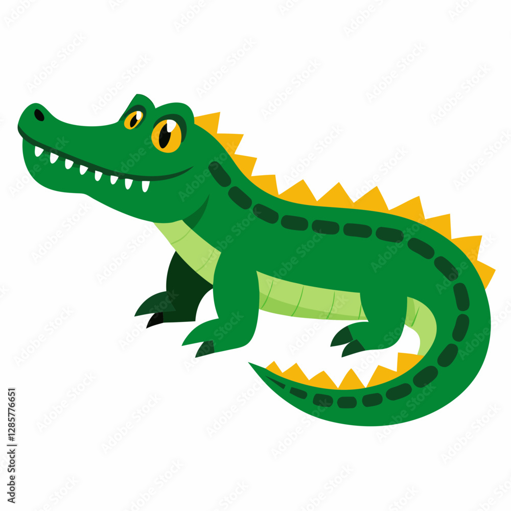 Minimalist American Alligator Vector on White Background Minimalist American Alligator Vector on White Background