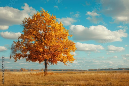 Vibrant Color Image of Trees on Field During Autumn