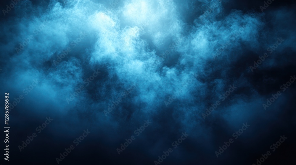 Fototapeta premium Dramatic blue smoke cloud background