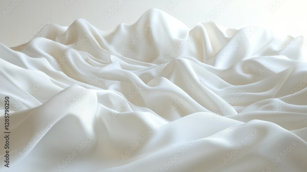 Fototapeta premium A smooth, solid white background with barely noticeable texture, illuminated with soft indirect light to enhance the simplicity