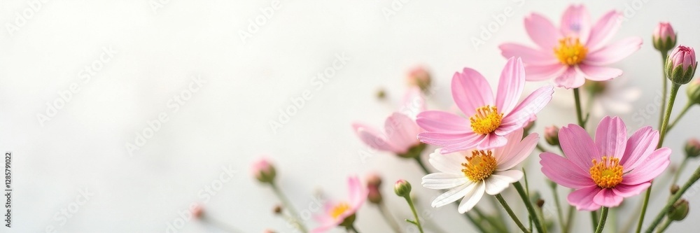 Delicate wildflower bouquet, soft pastel hues, pristine white setting, flower arrangement, bouquet Delicate wildflower bouquet, soft pastel hues, pristine white setting, flower arrangement, bouquet