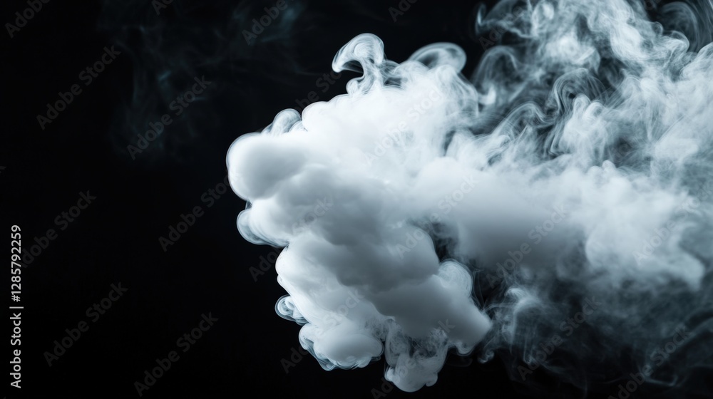 Naklejka premium Smoke swirls in a darkened room abstract photography mysterious atmosphere artistic expression close-up view captivating imagery