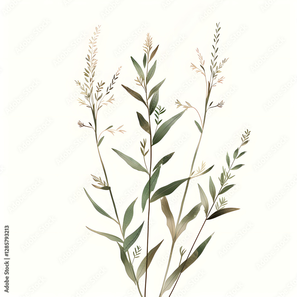 Naklejka premium Elegant Latanier Plant on Minimal White Background