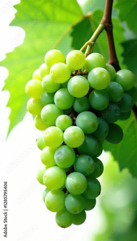 Large cluster of vibrant green grapes, isolated , table grapes, ripe, image Large cluster of vibrant green grapes, isolated , table grapes, ripe, image