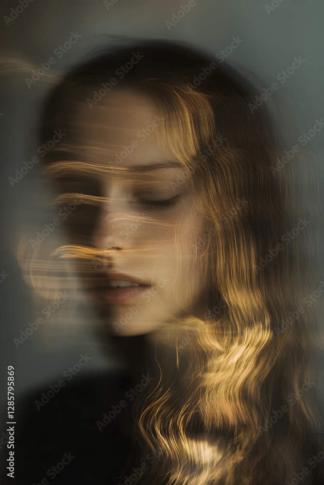 Artistic Portrait with Ethereal Motion Blur Effect and Mystical Light Play : Generative AI Artistic Portrait with Ethereal Motion Blur Effect and Mystical Light Play : Generative AI