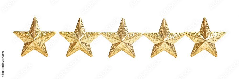 Obraz premium Star-Shaped Cookies with Golden Details on Transparent Background