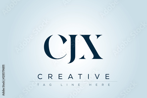 CJX abstract letter logo design. This logo is designed by three abstract letters. 