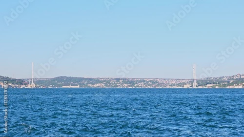 Stunning View of the Bosphorus Bridge from the Water