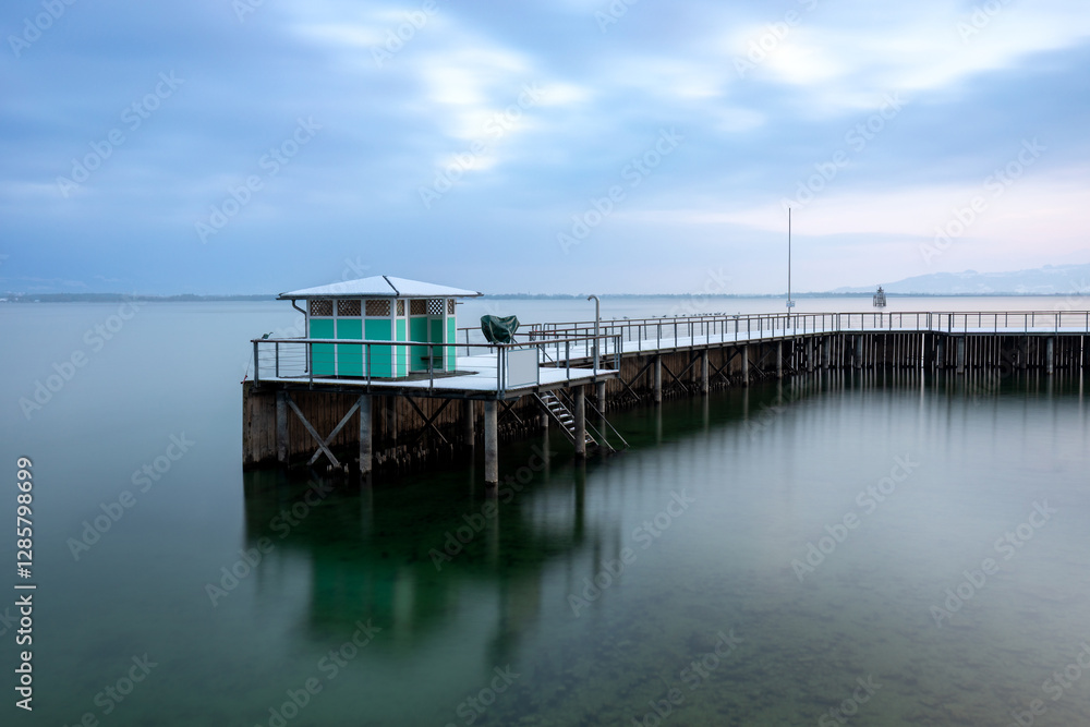 Römerbad am Bodensee im Winter, Lindau, Bayern Römerbad am Bodensee im Winter, Lindau, Bayern