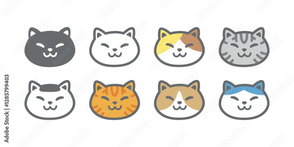 cat vector kitten calico icon smiling face head logo symbol pet cartoon character illustration doodle design isolated clip art cat vector kitten calico icon smiling face head logo symbol pet cartoon character illustration doodle design isolated clip art