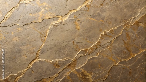 Textured Natural Stone Surface with Golden Veins and Patterns