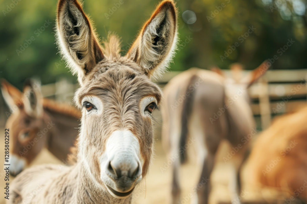 High Definition Visual of Cute Donkeys at the Cattle Farm High Definition Visual of Cute Donkeys at the Cattle Farm