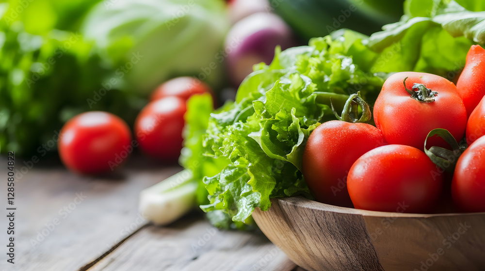 Fresh Organic Vegetables on Rustic Wooden Table in Farm to Table Theme : Generative AI Fresh Organic Vegetables on Rustic Wooden Table in Farm to Table Theme : Generative AI