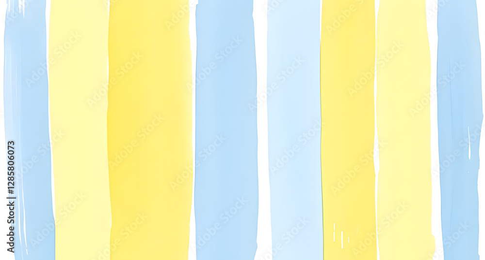 Naklejka premium Pastel yellow and blue stripes with a hand-painted effect. Playful and cheerful design