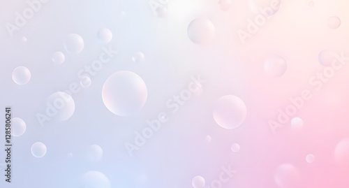 Gradient spheres floating background. Soft pastel bubbles in a zero-gravity space