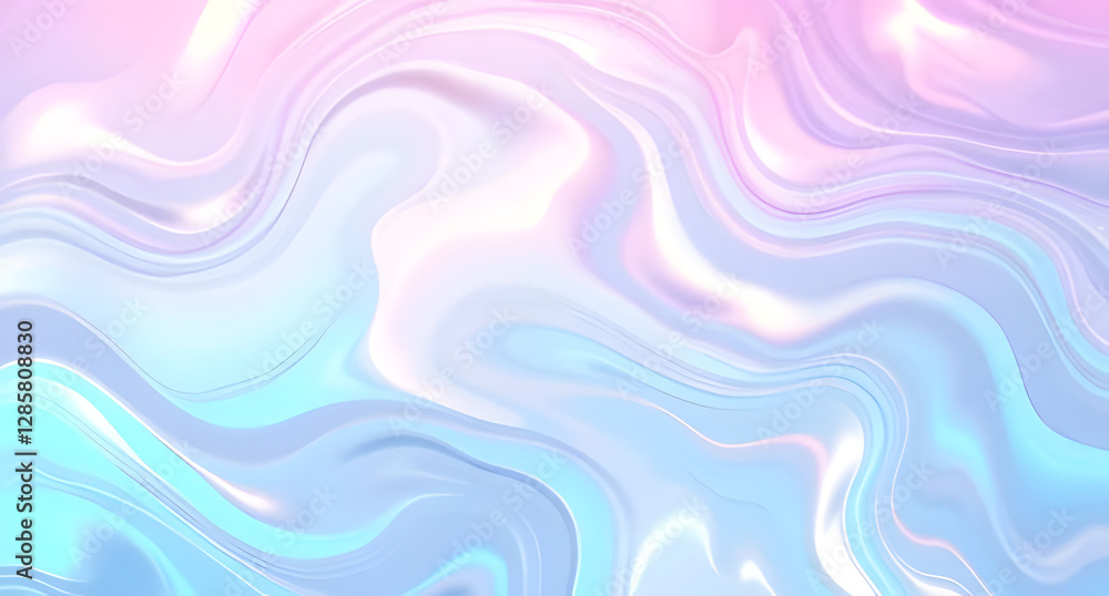 Holographic fluid swirls background. Rainbow iridescence shifting with movement Holographic fluid swirls background. Rainbow iridescence shifting with movement
