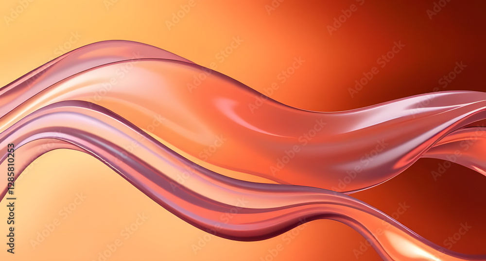 Obraz premium Molten glass swirl background. Glossy transparent layers twisting in smooth motion