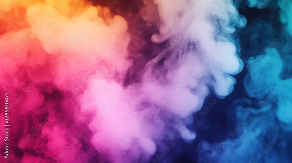 Fototapeta premium Abstract Colorful Smoke and Flames on Black Background, Background animation with coloured smoke