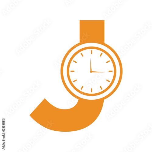 Clock Logo combine with letter J vector template