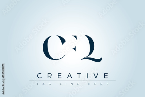 CFQ abstract letter logo design. This logo is designed by three abstract letters.  photo