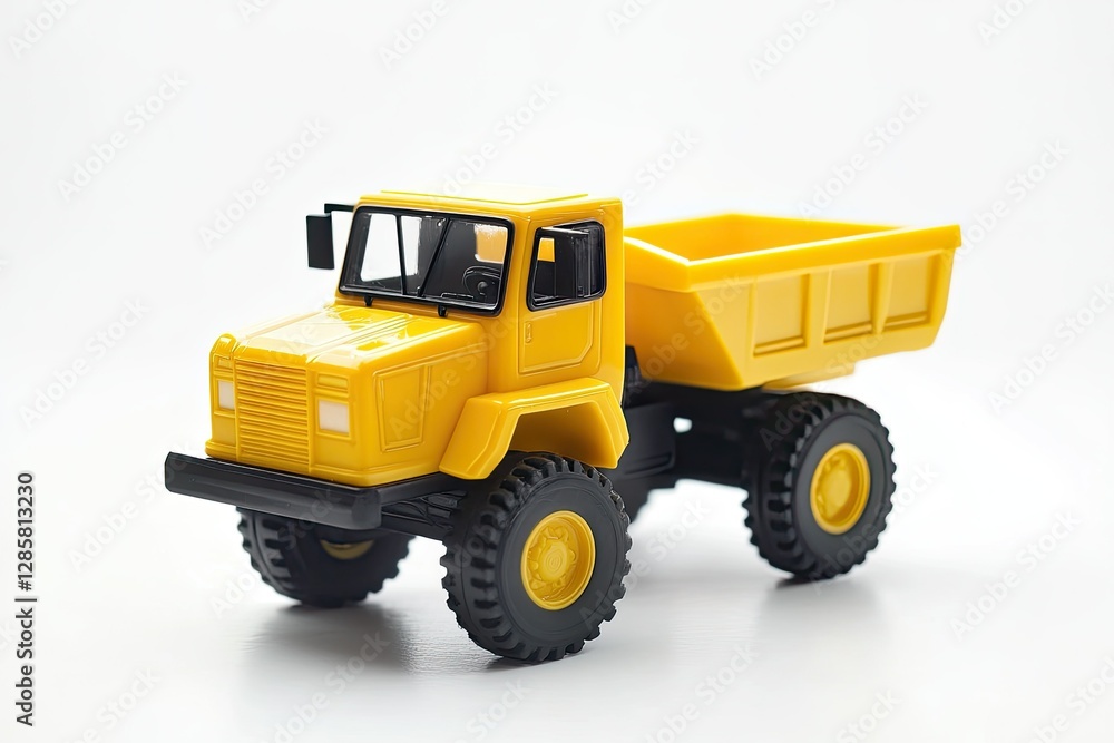 Detailed Visual of Childrens Toy Plastic Haul Truck Car with Isolated on White Detailed Visual of Childrens Toy Plastic Haul Truck Car with Isolated on White