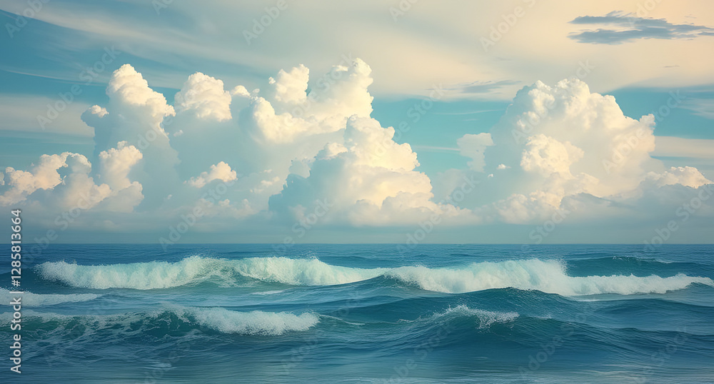 Surreal dreamscape of clouds and waves merging background. Imaginative scene blurring the line between sky and sea Surreal dreamscape of clouds and waves merging background. Imaginative scene blurring the line between sky and sea