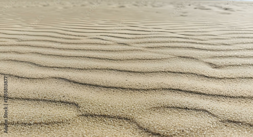 Textura de arena, color beige, patrón ondulado, luz natural, primer plano, ambiente de playa, superficie lisa, granos finos, ambiente veraniego, tonos neutros Textura de arena, color beige, patrón ondulado, luz natural, primer plano, ambiente de playa, superficie lisa, granos finos, ambiente veraniego, tonos neutros