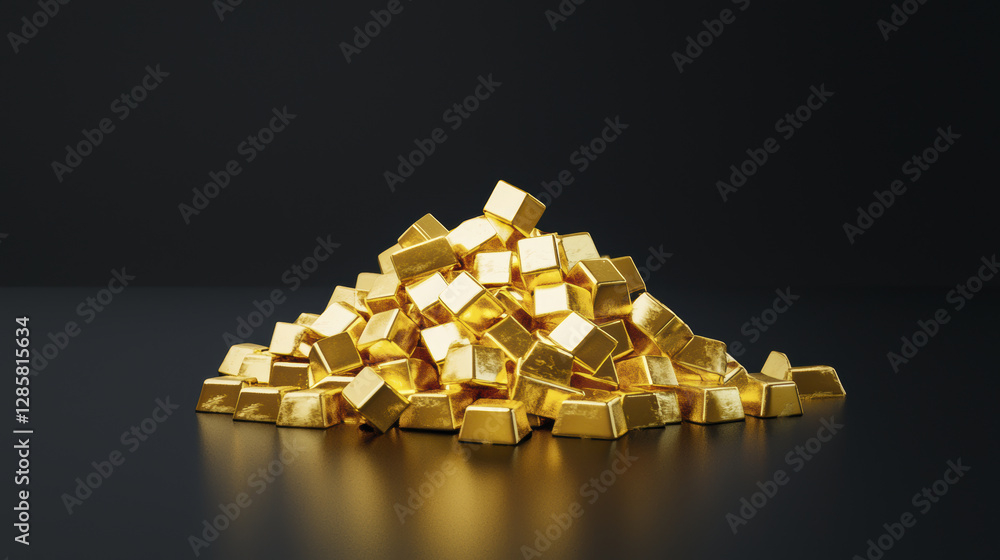stunning pile of gleaming gold bars, symbolizing wealth and luxury stunning pile of gleaming gold bars, symbolizing wealth and luxury