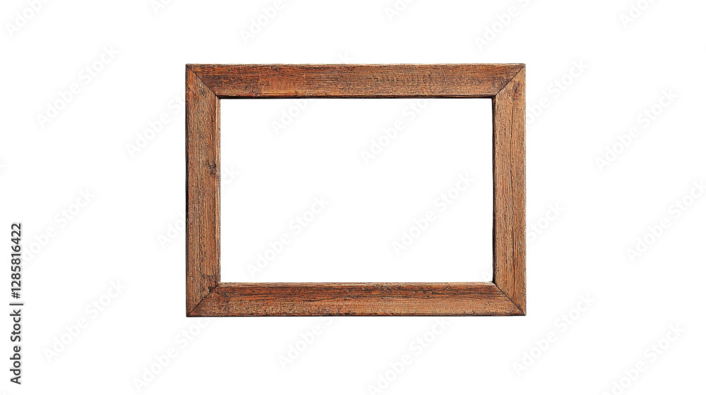 Fototapeta premium Rustic wooden frame ready for artwork display in a cozy home environment or gallery setting