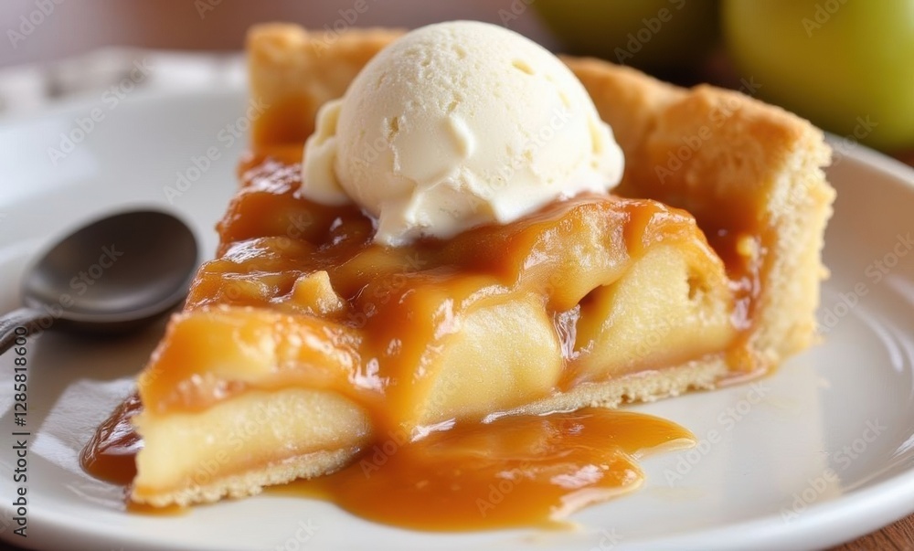Delicious apple pie with ice cream Delicious apple pie with ice cream