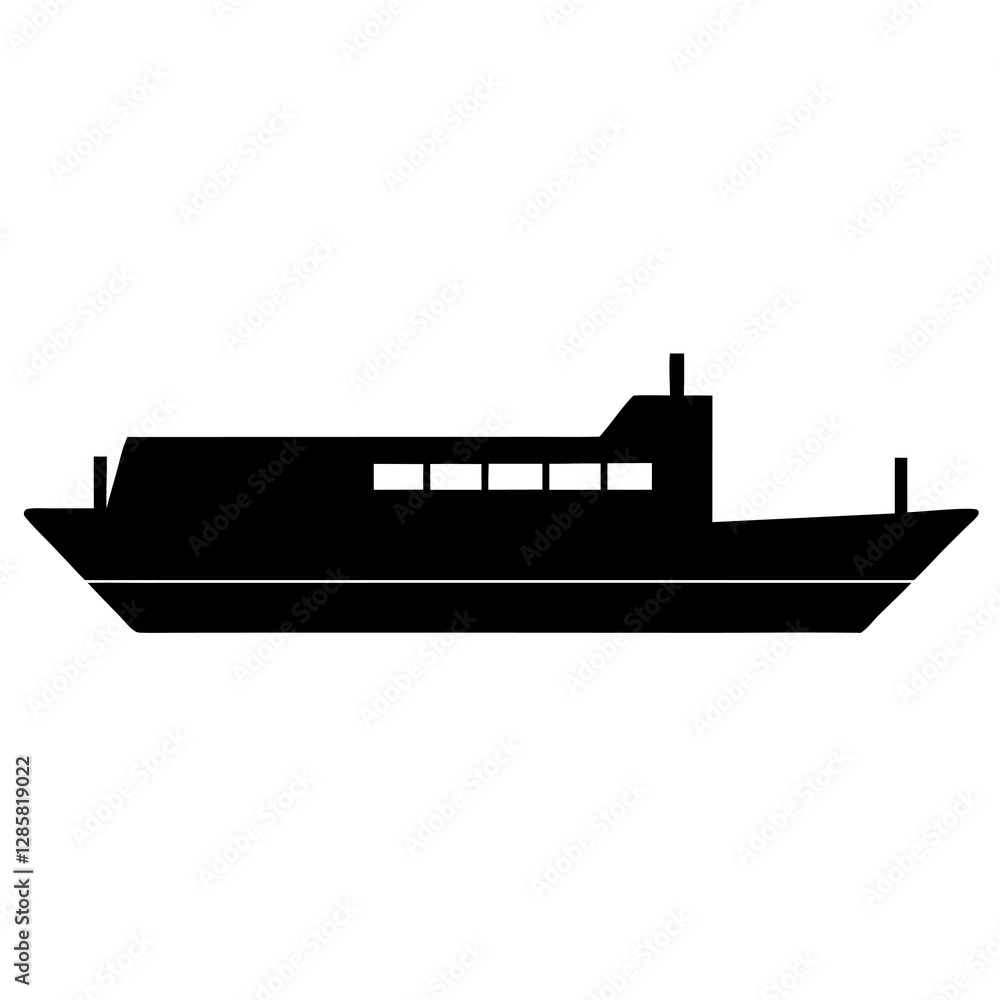 Obraz premium High-Resolution Barge Silhouette Vector Ready to Use.