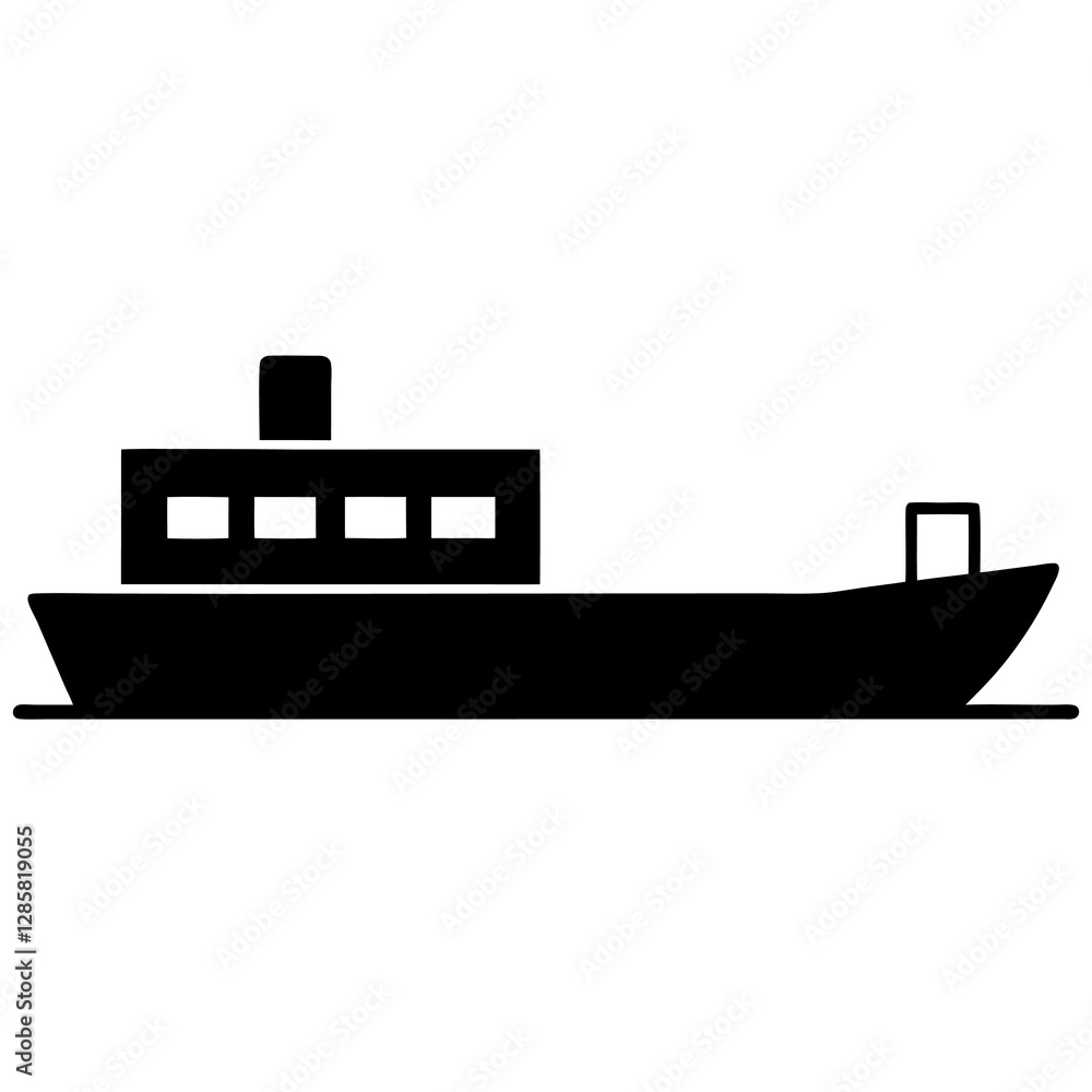 High-Resolution Barge Silhouette Vector Ready to Use. High-Resolution Barge Silhouette Vector Ready to Use.